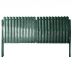 Ворота распашные с двухсторонним штакетником в два ряда 3х1,5 м зеленые RAL 6005