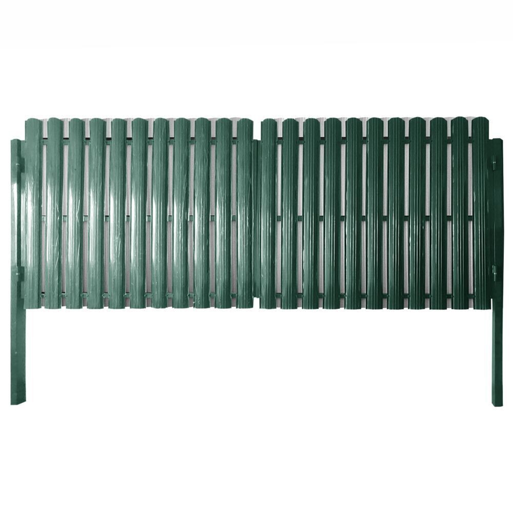 Изображение товара Распашные ворота с двухсторонним штакетником 3х1,5 м зеленые RAL 6005