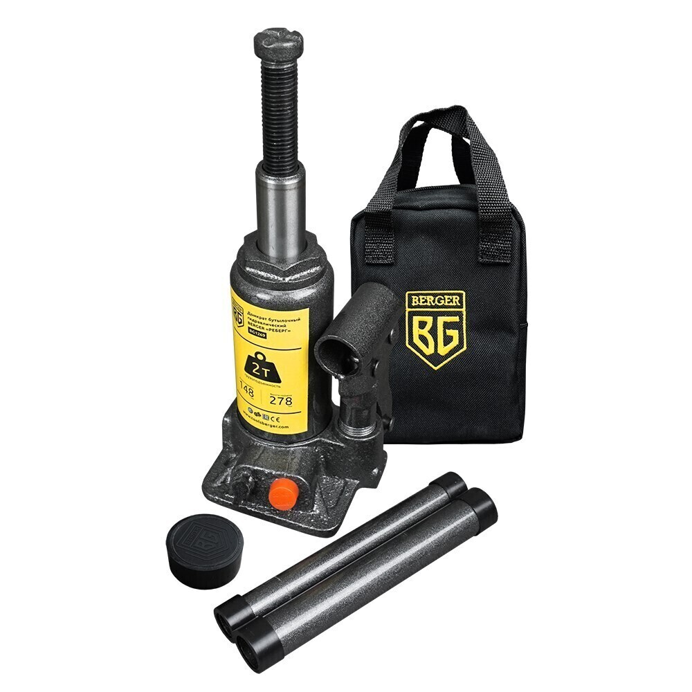 Изображение товара Гидравлический бутылочный домкрат Berger 2 т BG1269 для автосервиса