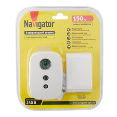 Звонок Navigator (612706) беспроводной с кнопкой 29 мелодий белый - фото 4