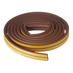 Уплотнитель для окон и дверей 12х10 мм 6 м (3+3 м) D профиль самоклеящийся коричневый - фото 3