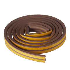 Уплотнитель для окон и дверей 14х12 мм 6 м (3+3 м) D профиль самоклеящийся коричневый - фото 2