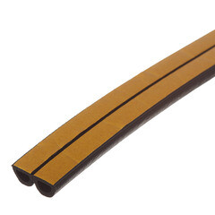 Уплотнитель для окон и дверей 14х12 мм 6 м (3+3 м) D профиль самоклеящийся черный - фото 2