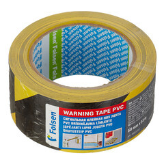 Лента сигнальная Folsen черно-желтая 50 мм 33 м - фото 2