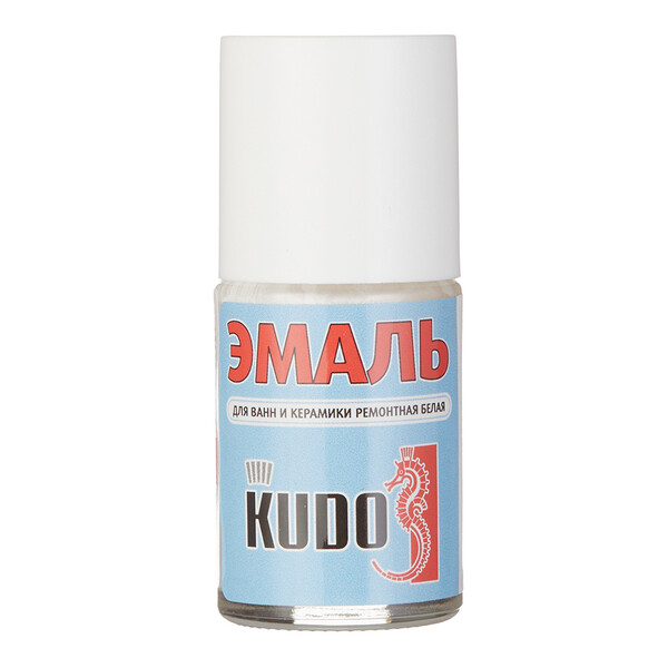 Эмаль для ванн и керамики Kudo Kraft белая с кисточкой глянцевая 15 мл ...
