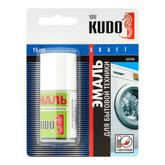 Эмаль для бытовой техники Kudo Kraft белая с кисточкой глянцевая 15 мл - фото 2