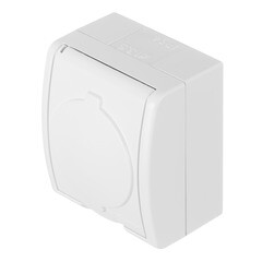 Розетка Simon 15 Aqua накладная белая с крышкой (1594445-030) - фото 4