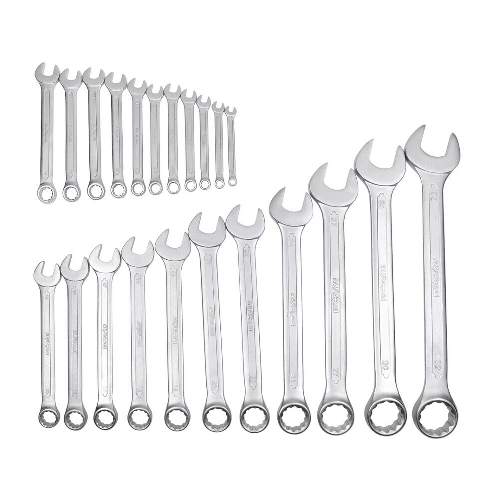 Изображение товара Набор комбинированных гаечных ключей AV Steel 6-32 мм, 22 шт