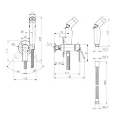 Смеситель с гигиеническим душем встраиваемый Cersanit Brasko Black со скрытой частью в комплекте черный (64103) - фото 2
