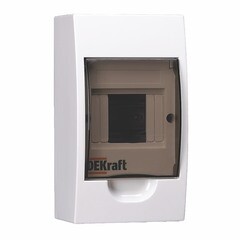 Изображение товара Щит распределительный навесной Dekraft пластиковый IP41 200х112х92 мм 4 модуля непрозрачная дверь