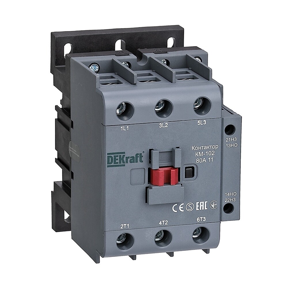Изображение товара Контактор модульный Dekraft КМ-102 220В 80А для промышленной автоматизации