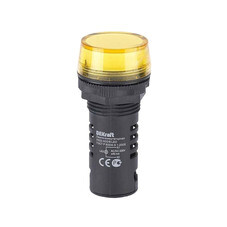 Лампа сигнальная Dekraft ЛK-22 220 В IP54 пластиковая желтая (25120DEK)