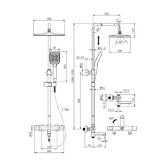 Душевая система Cersanit Vivo с верхним душем с лейкой с изливом хром (64530) - фото 4