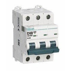 Изображение товара Автоматический выключатель модульный Dekraft ВА105-3P-010A-C 3P 10А тип C 10 кА 230 В (13176DEK)