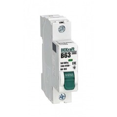 Изображение товара Автоматический выключатель модульный Dekraft ВА-103 1P 63А тип B 6 кА 240 В (12215DEK)