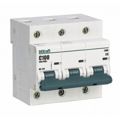 Изображение товара Автоматический выключатель модульный Dekraft ВА-201 3P 125А тип C 10 кА 400 В (13027DEK)