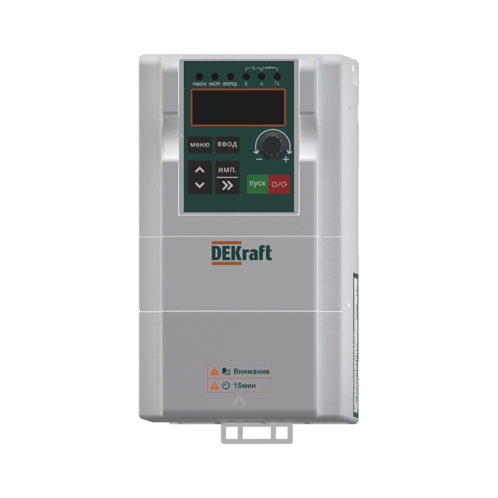 Изображение товара Преобразователь частоты Dekraft DEKV060 3P 6А 440В на DIN-рейку