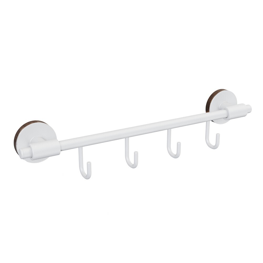 Изображение товара Вешалка для ванной Fora Lord 4 крючка на шуруп металл белый (FOR-LORD004WT)