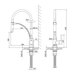 Смеситель для кухни Lemark Soul черный с гибким изливом однорычажный (LM6007BL) - фото 7