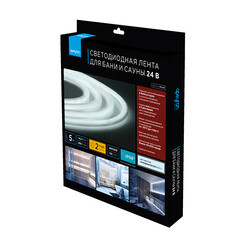 Лента светодиодная для бани и сауны SMD 2835 Apeyron (00-325) 6500К белый свет 72 Вт 24 В IP68 5 м - фото 1