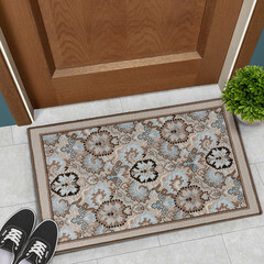 Коврик грязезащитный ТПЕ Мессина 100х67 см серо-коричневый - фото 3