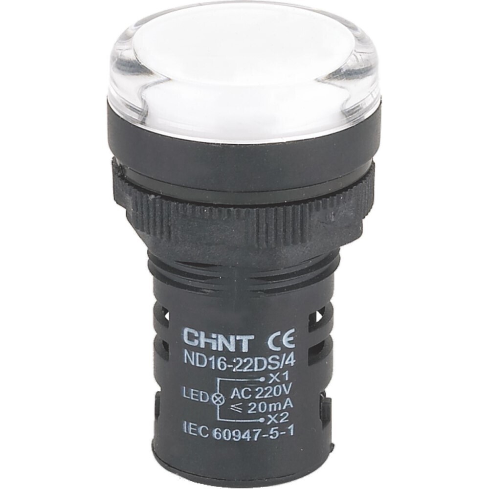 Изображение товара Лампа сигнальная Chint ND16-22DS/2 24 В IP40 белая (592936)