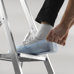 Бахилы одноразовые размер 40-47 голубые (50 пар) (89553) - фото 4