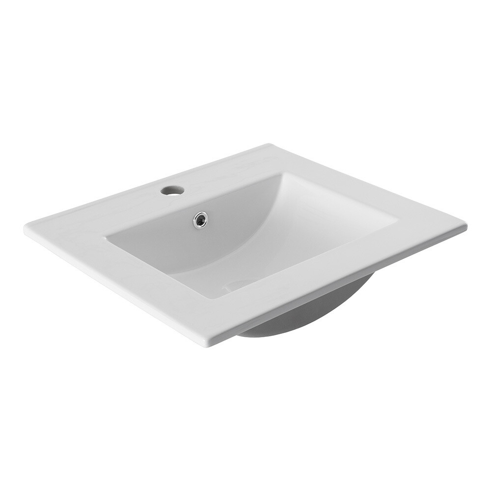 Изображение товара Раковина для тумбы Aquanet Flat 50 см белая глянцевая из санфодора