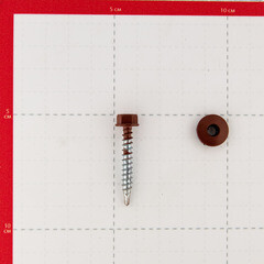 Саморезы кровельные с буром 35х4,8 мм металл-дерево красные RAL 3009 (60 шт.) - фото 3