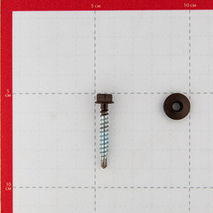 Саморезы кровельные с буром 35х4,8 мм металл-дерево коричневые RAL 8017 (60 шт.) - фото 3