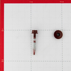 Саморезы кровельные с буром 35х4,8 мм металл-дерево красное вино RAL 3005 (60 шт.) - фото 2