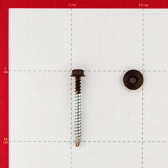 Саморезы кровельные с буром 50х4,8 мм металл-дерево коричневые RAL 8017 (40 шт.) - фото 2