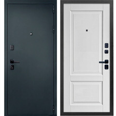 Изображение товара Дверь входная Дверной континент Брест правая антик серебро - белый матовый 860х2050 мм