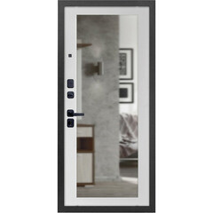 Дверь входная Дверной континент Брест левая антик серебро - белый матовый с зеркалом 960х2050 мм - фото 4