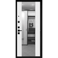 Дверь входная Дверной континент Палермо левая черный кварц - ясень белый софт с зеркалом 960х2050 мм - фото 4