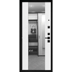 Дверь входная Дверной континент Палермо правая черный кварц - ясень белый софт с зеркалом 960х2050 мм - фото 4