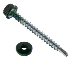 Саморезы кровельные с буром 50х4,8 мм металл-дерево зеленые RAL 6005 Daxmer (250 шт.) - фото 2