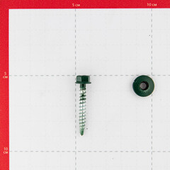 Саморезы кровельные с буром 35х4,8 мм металл-дерево зеленые RAL 6005 Daxmer (250 шт.) - фото 3