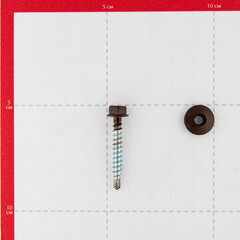 Саморезы кровельные с буром 35х4,8 мм металл-дерево коричневые RAL 8017 Daxmer (250 шт.) - фото 2