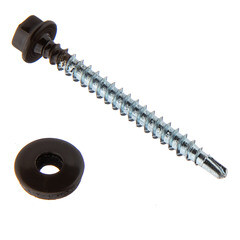 Саморезы кровельные с буром 50х4,8 мм металл-дерево темно-коричневые RR 32 Daxmer (250 шт.) - фото 4