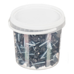 Саморезы кровельные с буром 35х4,8 мм металл-дерево графитовый серый RAL 7024 Daxmer (250 шт.) - фото 2