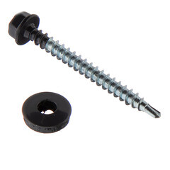 Саморезы кровельные с буром 50х4,8 мм металл-дерево графитовый серый RAL 7024 Daxmer (250 шт.) - фото 3