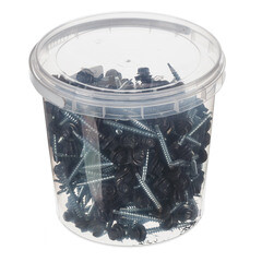 Саморезы кровельные с буром 50х4,8 мм металл-дерево графитовый серый RAL 7024 Daxmer (250 шт.) - фото 2