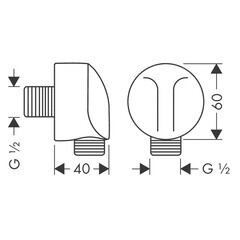 Подключение шланга Hansgrohe FixFit без держателя пластик хром (27454000) - фото 3