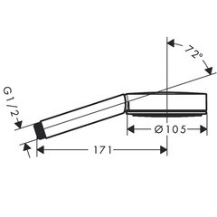 Лейка для душа Hansgrohe Pulsify d105 мм 1 режим без шланга пластик черная (24120670) - фото 4