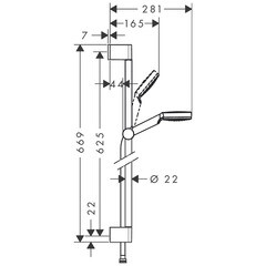 Душевой комплект Hansgrohe Crometta с лейкой со стойкой хром/белый (26533400) - фото 5