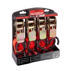 Стяжной ремень 25 мм 4,6 м (0,34 т) полиэстер DSV (4 шт.) (R88504) - фото 2