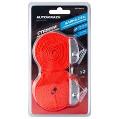 Стяжной ремень 25 мм 2,5 м (0,1 т) полиэстер Autovirazh (AV-50025) - фото 2