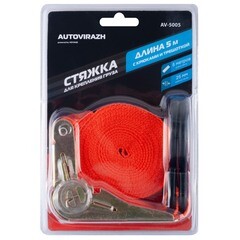 Стяжной ремень 25 мм 5 м (0,1 т) полиэстер Autovirazh (AV-5005) - фото 3