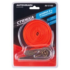 Стяжной ремень 25 мм 5 м (0,1 т) полиэстер Autovirazh с трещоткой (AV-5105) - фото 3